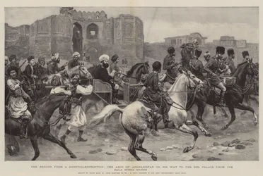 The Return from a Shooting-Expedition, the Amir of Afghanistan on his Way to the Erg Palace from the Bala Hirsa Marsh